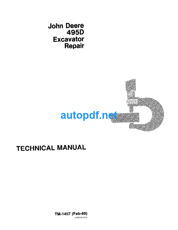 495D Excavator Repair Technical Manual (TM1457)