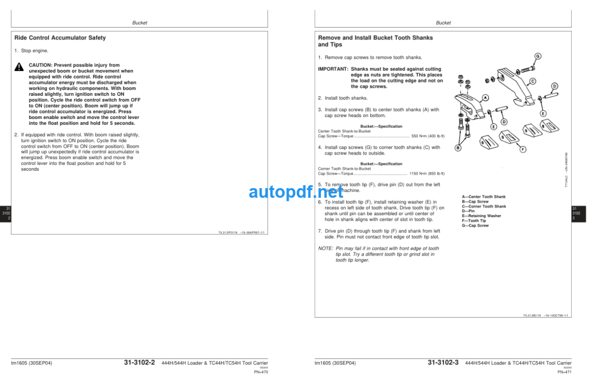 444H, 544H Loader TC44H, TC54H Tool Carrier Repair Technical Manual