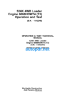 524K 4WD Loader Engine 6068HDW74 (T3) Operation and Test Technical Manual (TM10686)