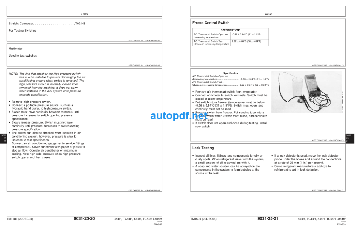 444H, 544H Loader TC44H, TC54H Tool Carrier Operation and Test Technical Manual