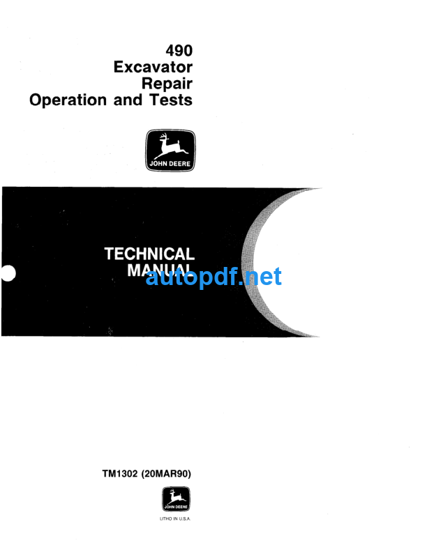 490 Excavator Repair Operationand Test Technical Manual (TM1302)