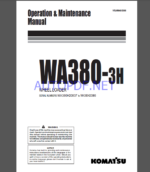 Komatsu WA380-3H WHEEL LOADER Operation and Maintenance Manual (VEAM460300)