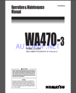 Komatsu WA470-3 WHEEL LOADER Operation and Maintenance Manual (VEAM480500)