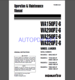 Komatsu WA150PZ-6,WA200PZ-6,WA250PZ-6,WA320PZ-6 WHEEL LOADER Operation and Maintenance Manual(VEAM610201)