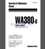 Komatsu WA380-6 WHEEL LOADER Operation and maıntenance Manual(VEAM610201)