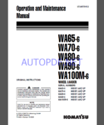 Komatsu WA65-6,WA70-6,WA80-6,WA90-6,WA100M-6 WHEEL LOADER Operation and maıntenance Manual(VEAM550102)