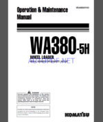 Komatsu WA380-5H WHEEL LOADER Operation and maıntenance Manual(VEAM920100)