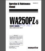 Komatsu WA250PZ-5 WHEEL LOADER Operation and maıntenance Manual(VEAM945101)