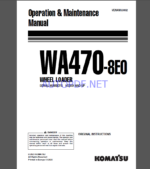 Komatsu WA470-8EO WHEEL LOADER Operation and Maintenance Manual(VEAM53002)