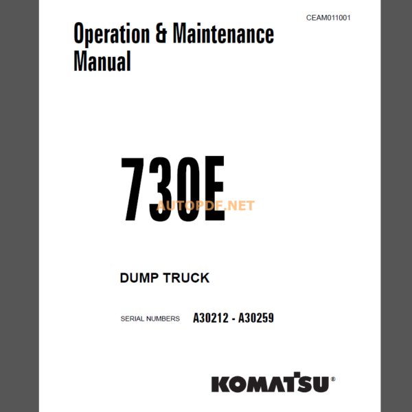 Komatsu 730E DUMP TRUCK Operation and Maintenance Manual(CEAM011001)