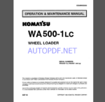 Komatsu WA500-1LC WHEEL LOADER Operation and Maintenance Manual (CEAMW25060)