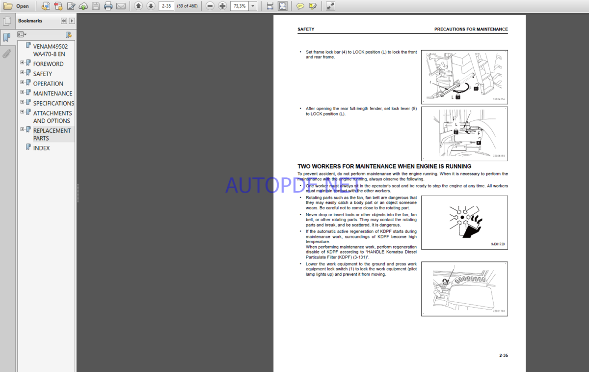 Komatsu WA470-8 WHEEL LOADER Operation and maıntenance Manual(VEAM49502)