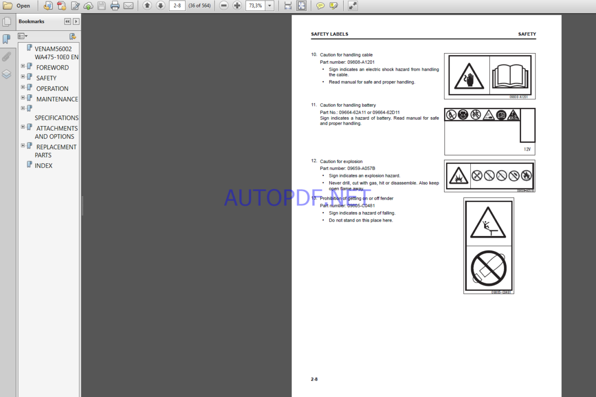 Komatsu WA475-10EO WHEEL LOADER Operation and Maintenance Manual(VEAM56002)