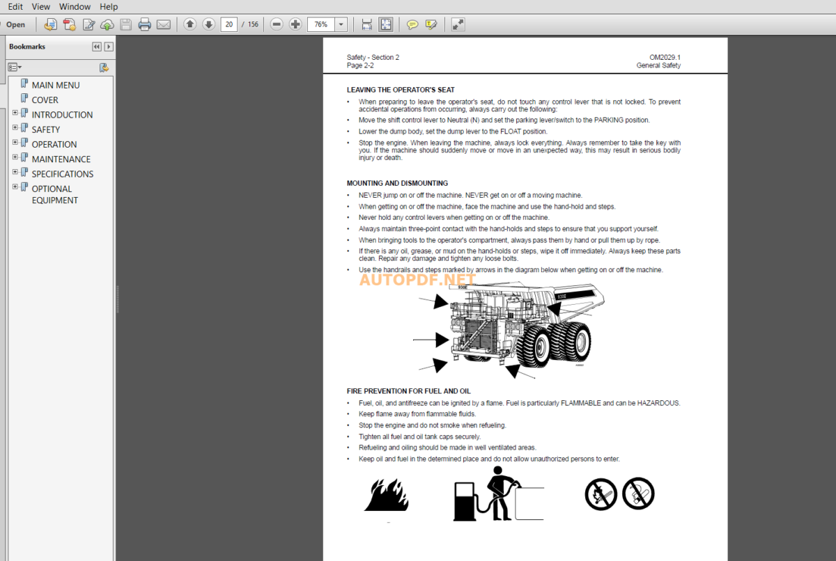 Komatsu 930E-2SE DUMP TRUCK Operation and Maintenance Manual(CEAM010500)