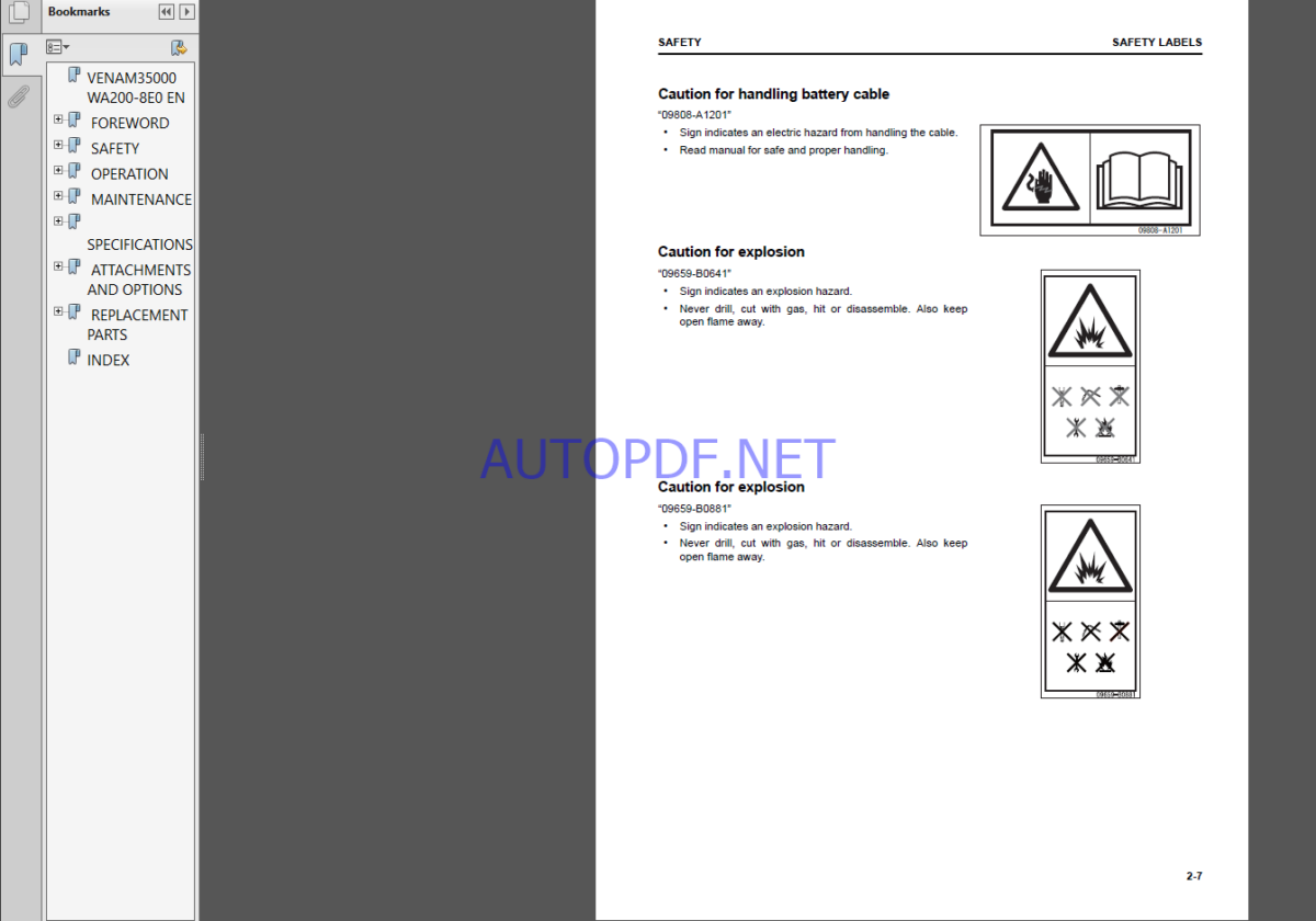 Komatsu WA200-8EU WHEEL LOADER Operation and Maintenance Manual(VENAM35000)