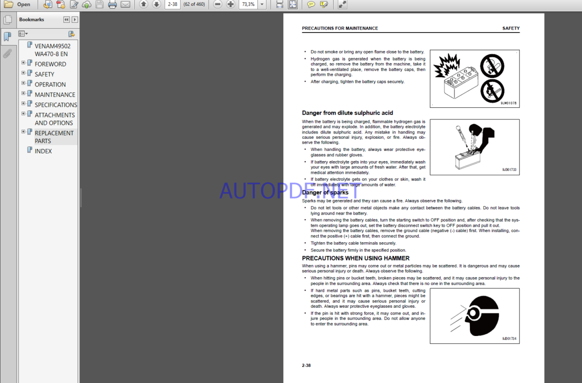 Komatsu WA470-8 WHEEL LOADER Operation and maıntenance Manual(VEAM49502)