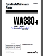 Komatsu WA380-8 WHEEL LOADER Operation Maintenance Manual(VENAM48502)