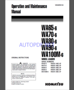 Komatsu WA65-6,WA70-6,WA80-6,WA90-6 WHEEL LOADER Operation Maintenance Manual(VEAM550102)