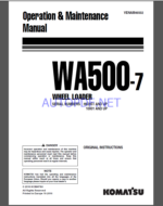 Komatsu WA500-7 WHEEL LOADER Operation Maintenance Manual(VEAM46502)