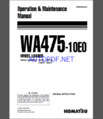 Komatsu WA475-10EO DUMP TRUCK Operation Maintenance Manual(VEAM56003)