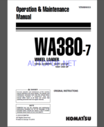 Komatsu WA380-7 WHEEL LOADER Operation Maintenance Manual(VEAM40503)