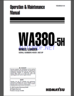 Komatsu WA380-5H WHEEL LOADER Operation Maintenance Manual(VEAM920100)