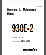 Komatsu 930E-2 DUMP TRUCK Operation and Maintenance Manual (CEAM011900)