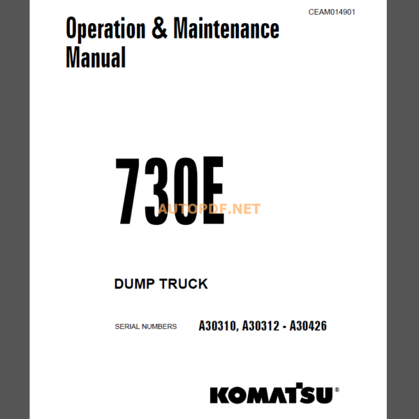 Komatsu 703E DUMP TRUCK Operation and Maintenance Manual (CEAM014901)