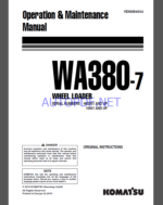 Komatsu WA380-7 WHEEL LOADER Operation Maintenance Manual(VEAM40502)