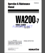 Komatsu WA200-7 WHEEL LOADER Operation Maintenance Manual(VENAM29501)