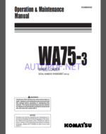 Komatsu WA75-3 WHEEL LOADER Operation Maintenance Manual(VEAM950500)