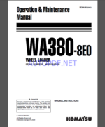 Komatsu WA380-8EO WHEEL LOADER Operation Maintenance Manual(VENAM52002)