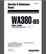 Komatsu WA380-8EO WHEEL LOADER Operation Maintenance Manual(VENAM52001)