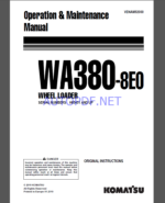 Komatsu WA380-8EO WHEEL LOADER Operation Maintenance Manual(VENAM52000)