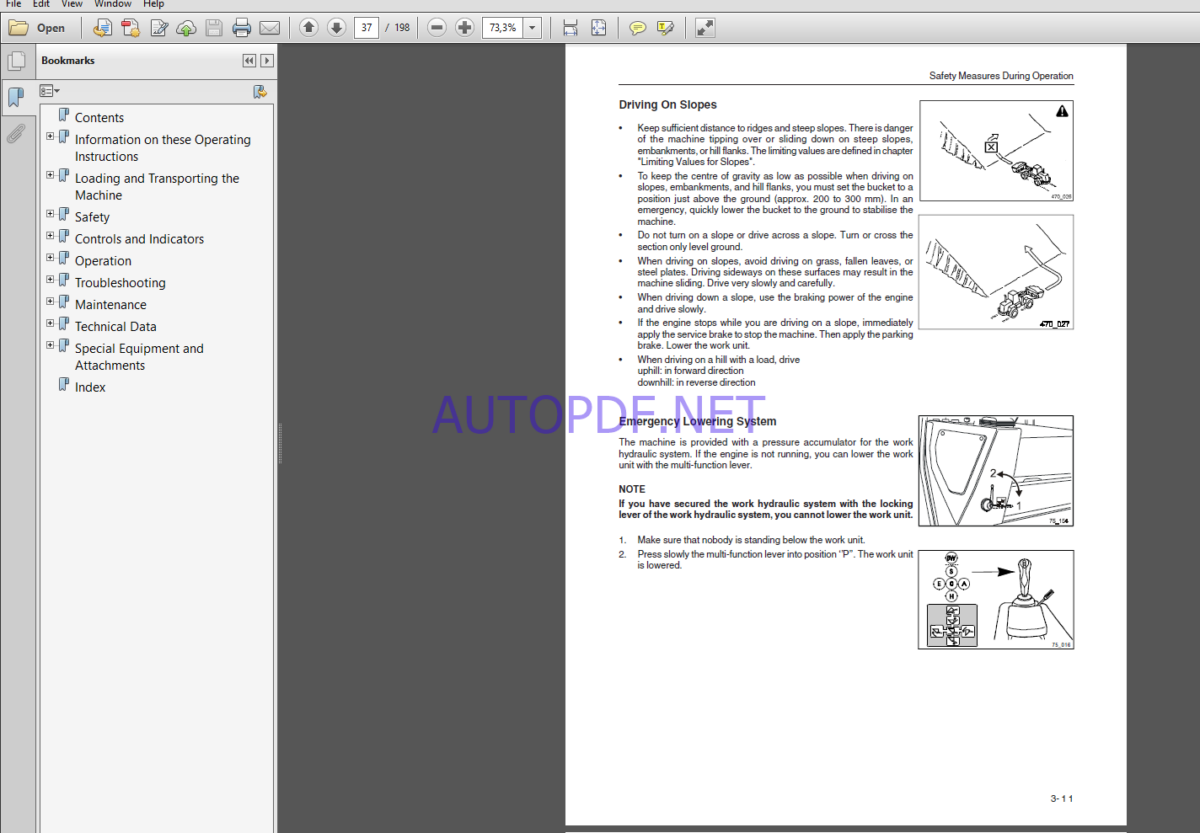 Komatsu WA75-3 WHEEL LOADER Operation Maintenance Manual(VEAM950500)