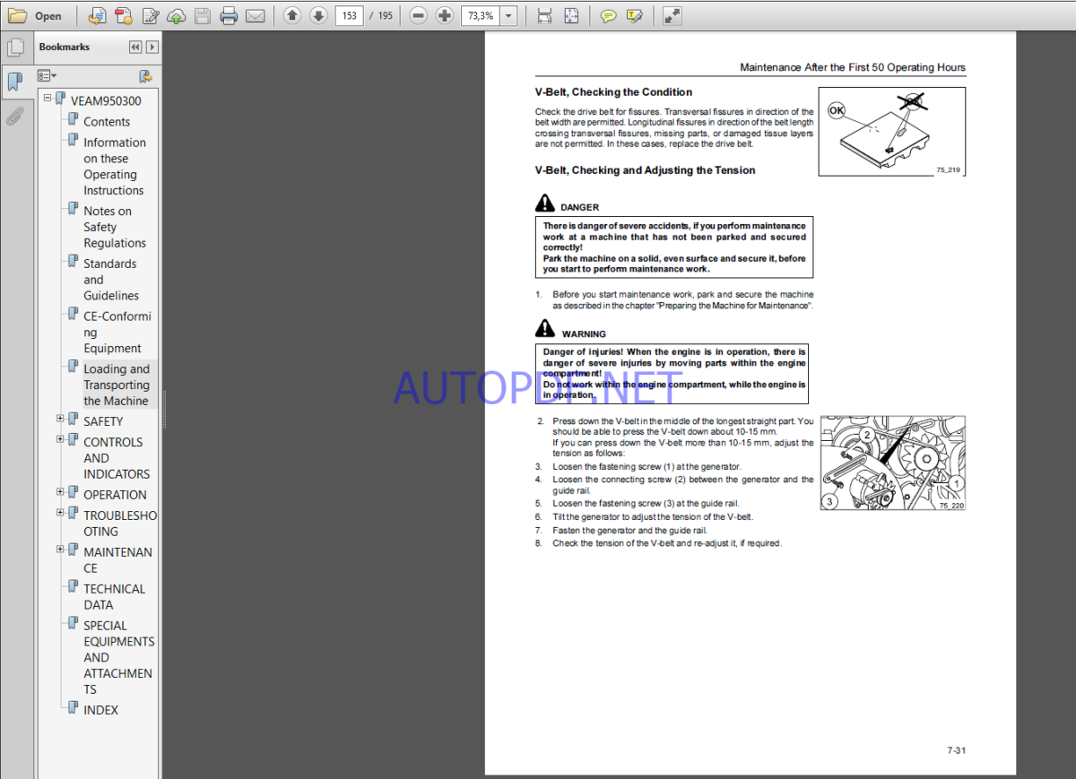 Komatsu WA75-3 WHEEL LOADER Operation Maintenance Manual(VEAM050300)