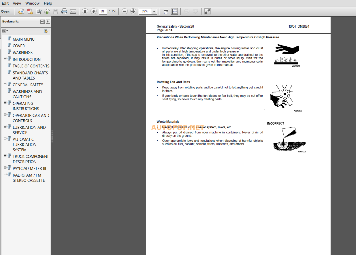 Komatsu 830E DUMP TRUCK Operation and Maintenance Manual (CEAM015201)