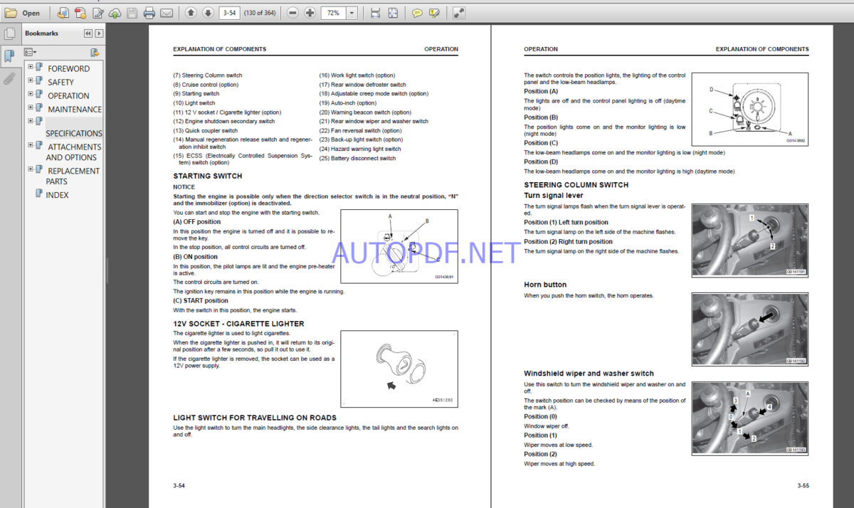 Komatsu WA70M-8E0 WHEEL LOADER Operation Maintenance Manual(VENAM09002)