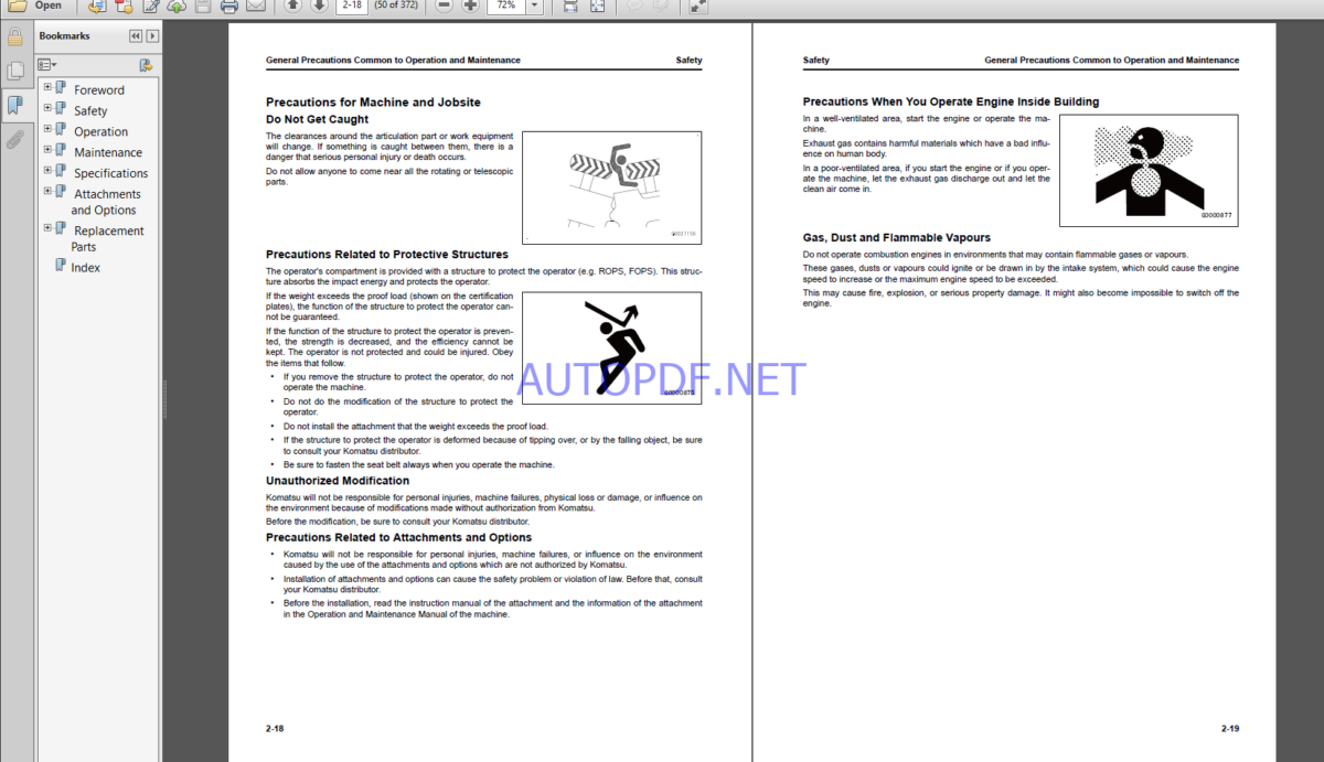 Komatsu WA70M-8E0 WHEEL LOADER Operation Maintenance Manual(VENAM09003)