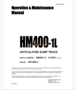 Komatsu HM400-1L Trolley DUMP TRUCK Operation and Maintenance Manual (CEAM015103)