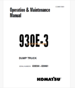 Komatsu 930E-3 Trolley DUMP TRUCK Operation and Maintenance Manual (CEAM015901)