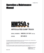 Komatsu HM350-2 Trolley DUMP TRUCK Operation and Maintenance Manual (CEAM017704)