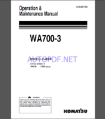 Komatsu WA700-3 WHEEL LOADER Operation Maintenance Manual(EEAM021902)