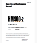 Komatsu HM400-2 Trolley DUMP TRUCK Operation and Maintenance Manual (CEAM017604)