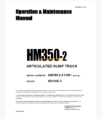 Komatsu HM350-2 Trolley DUMP TRUCK Operation and Maintenance Manual (CEAM017704)