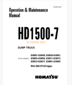 Komatsu HD1500-7 Trolley DUMP TRUCK Operation and Maintenance Manual (CEAM019207)