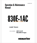 Komatsu 830E-1AC Trolley DUMP TRUCK Operation and Maintenance Manual (CEAM019302)