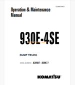 Komatsu 930E-4SE Trolley DUMP TRUCK Operation and Maintenance Manual (CEAM019403)