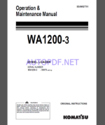 Komatsu WA1200-3 WHEEL LOADER Operation Maintenance Manual(EEAM027701)