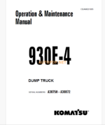 Komatsu 930E-4 DUMP TRUCK Operation and Maintenance Manual (CEAM021005)